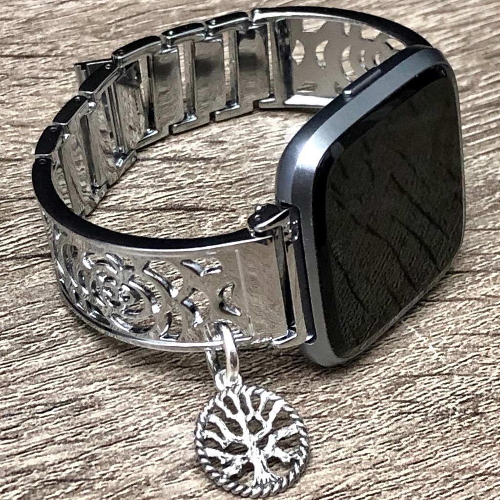 Fitbit Versa 2 Silver Metal Bangle Vintage Charm